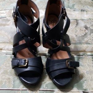 Black high heels sandals